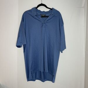 Brooks Brothers‎ Shirt Mens XL Blue Short Sleeve Polo Check Performance Knit